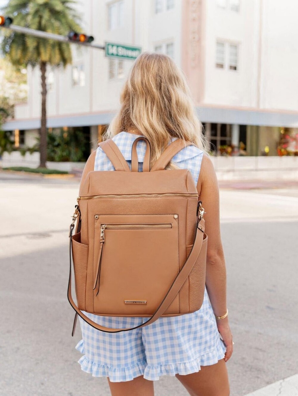 Poppy & Peonies Commuter Backpack Mocha Mousse